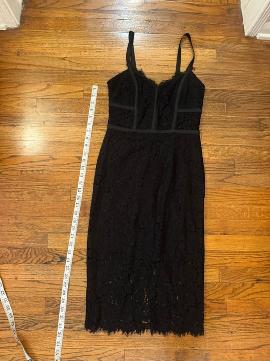 Express Black Lace Bustier Corset Midi Bodycon Dress