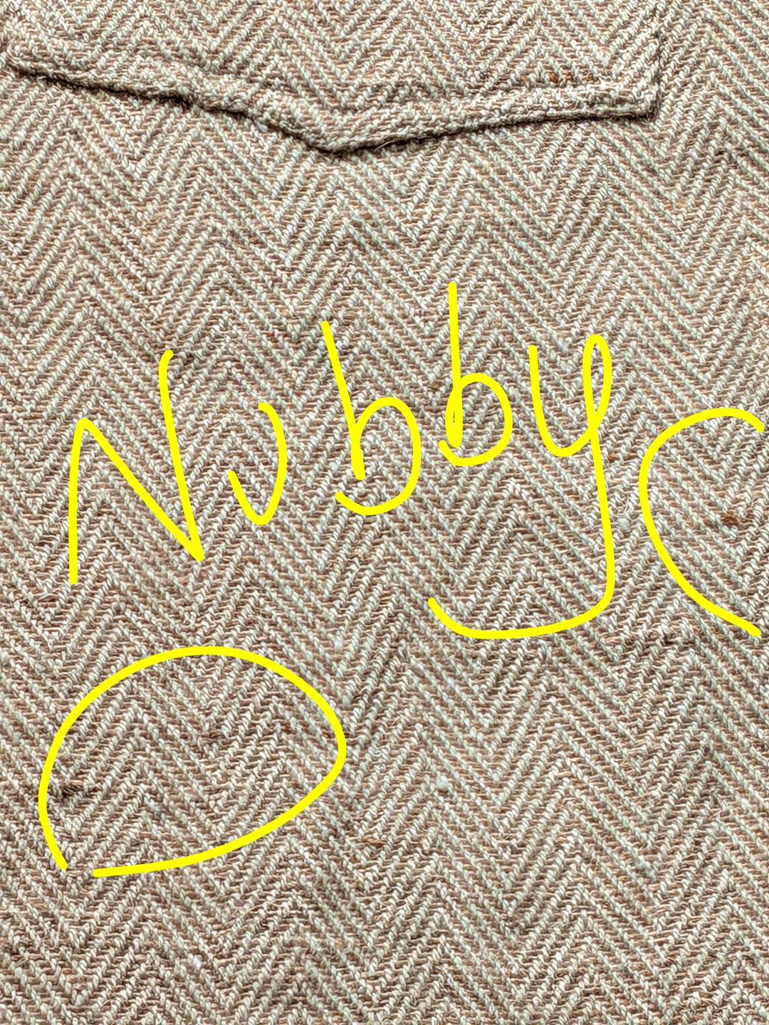 Nubby Thick Cotton Jute Herringbone Overalls Jumpsuit M
