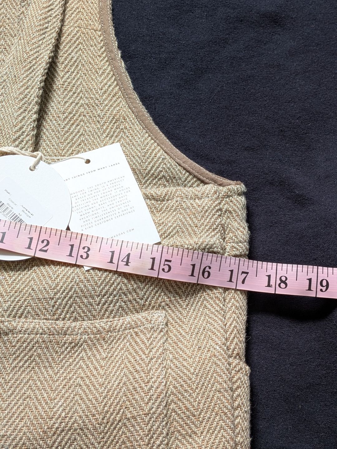Nubby Thick Cotton Jute Herringbone Overalls Jumpsuit M