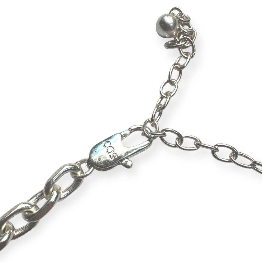 Silver mismatched chain necklace