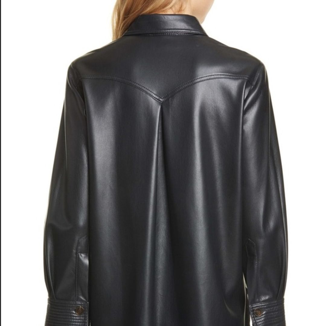 Nanushka Black Vegan Leather Elpi Shirt