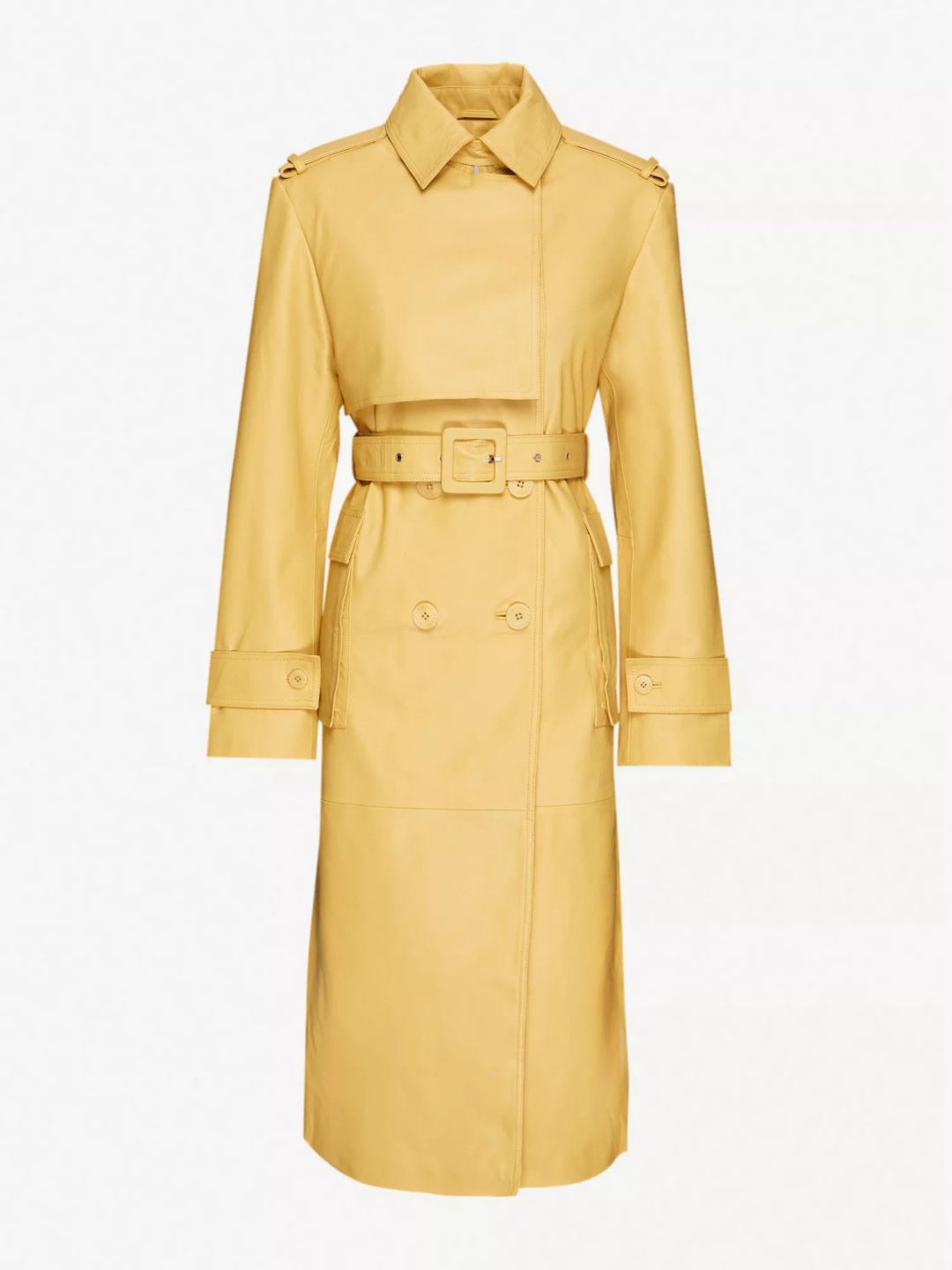 Pirello double-breasted leather coat