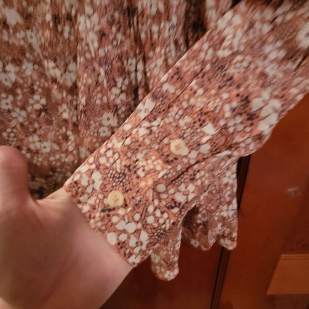 Anthropologie Sasha Smocked Boyfriend Buttondown