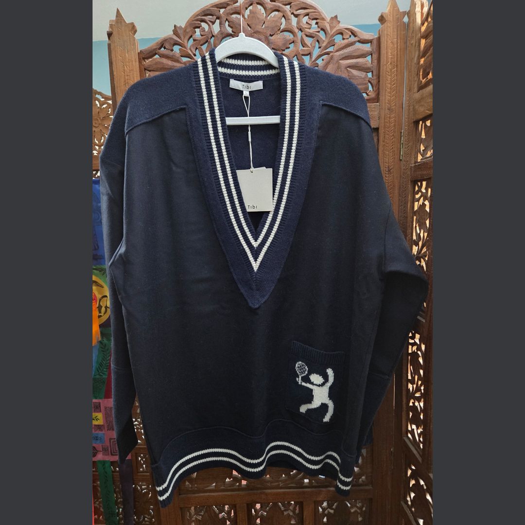Tilden Deep V-Neck Tennis Sweater
