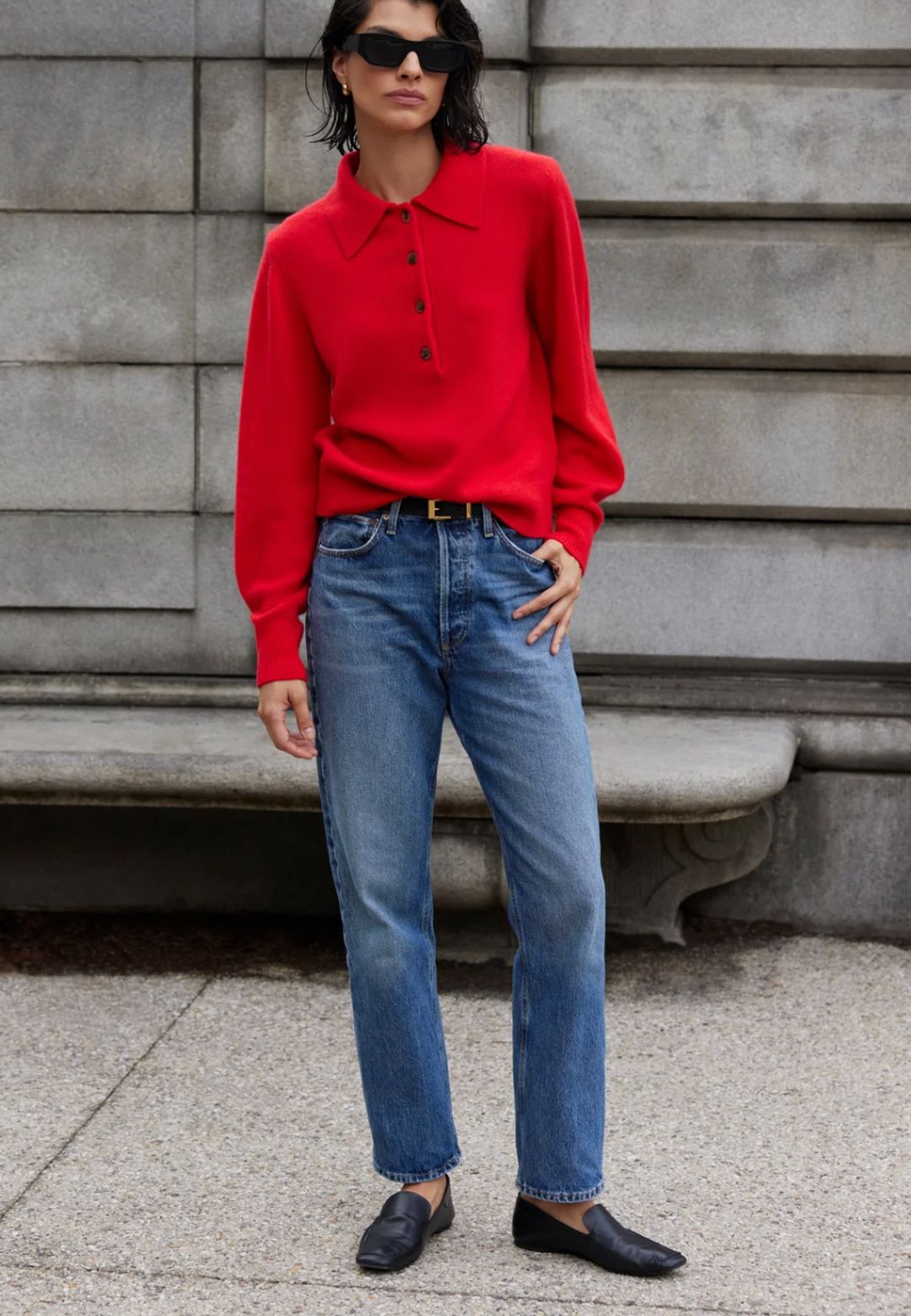 The Cashmere Polo In Cherry