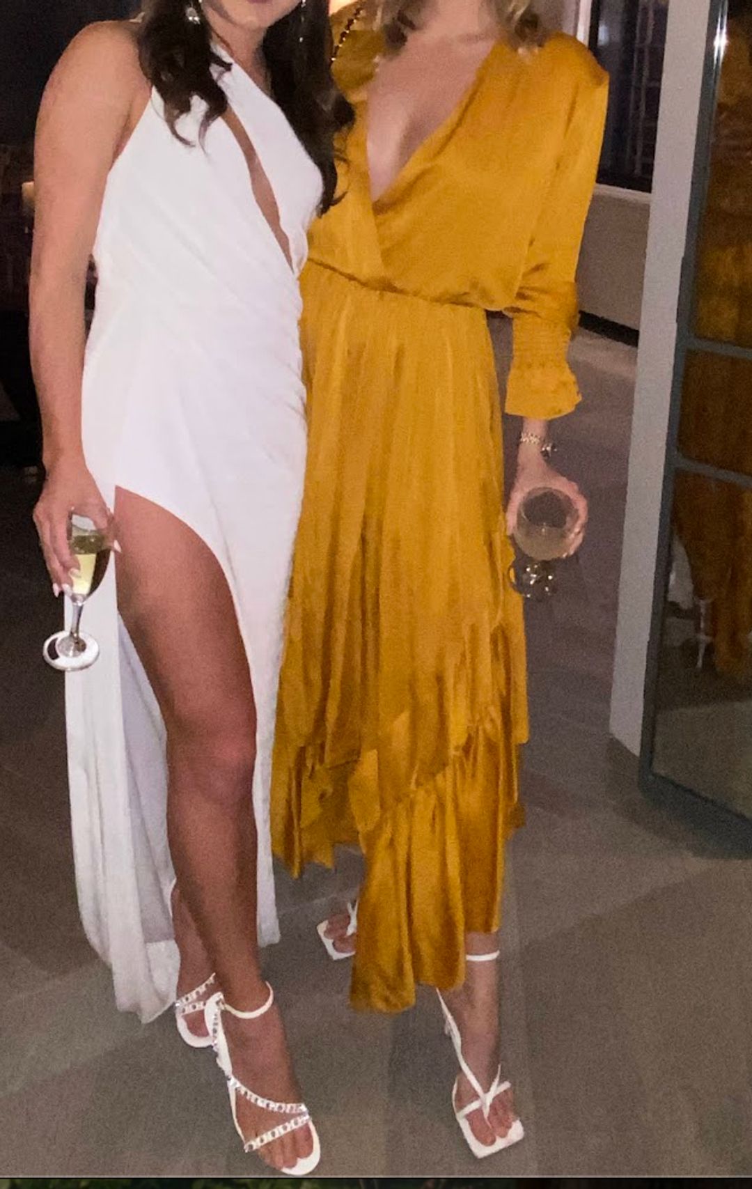 Arje Indira Silk Ruffle Dress in Saffron