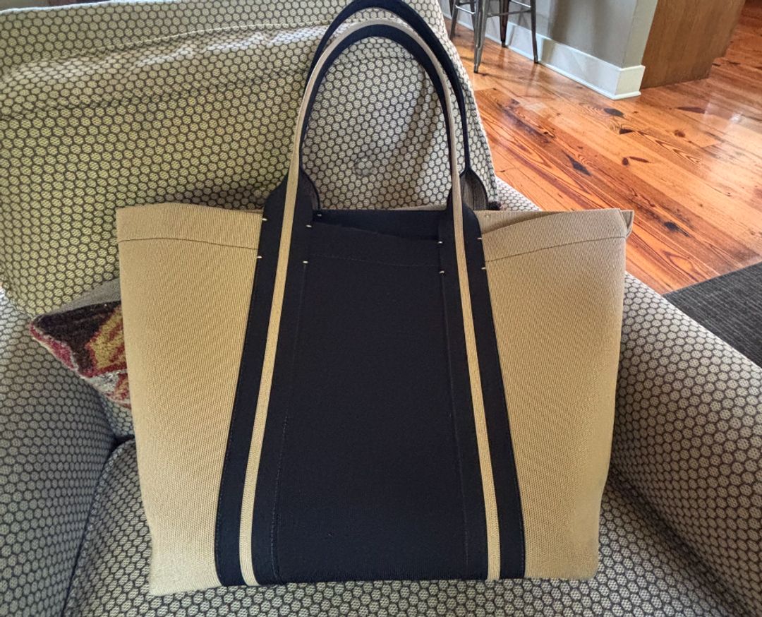 Rothy's The Essential Tote in Camel & Black