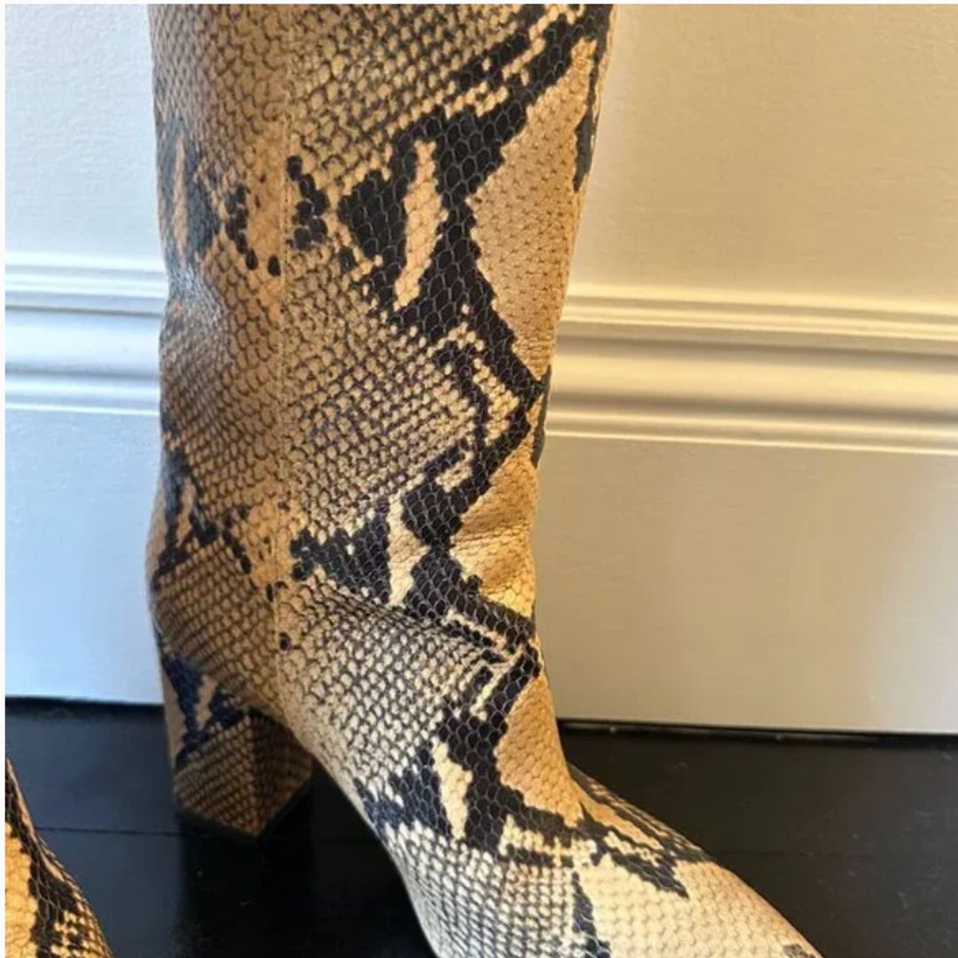 Aanja 70 python-effect leather knee-high boots