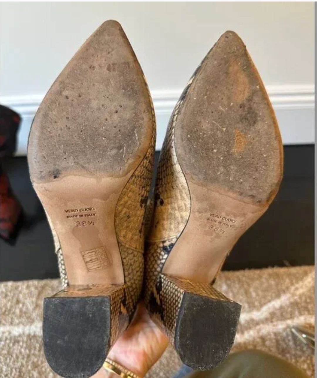 Aanja 70 python-effect leather knee-high boots