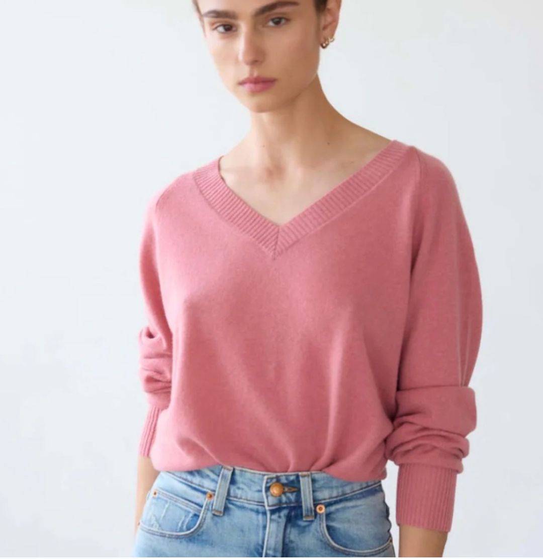 Pink V-neck Sweater