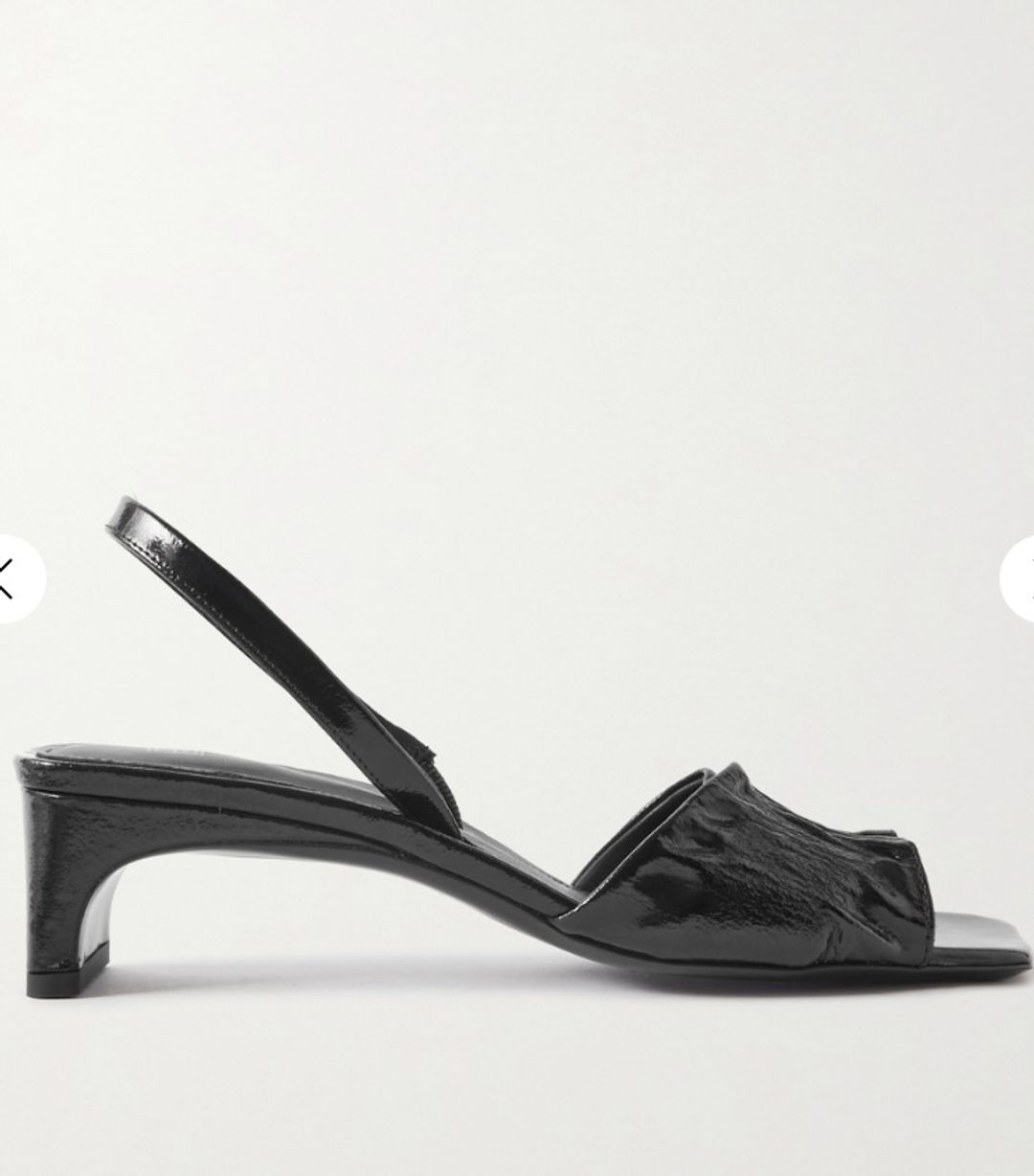 The Gathered Scoop-Heel Sandal black
