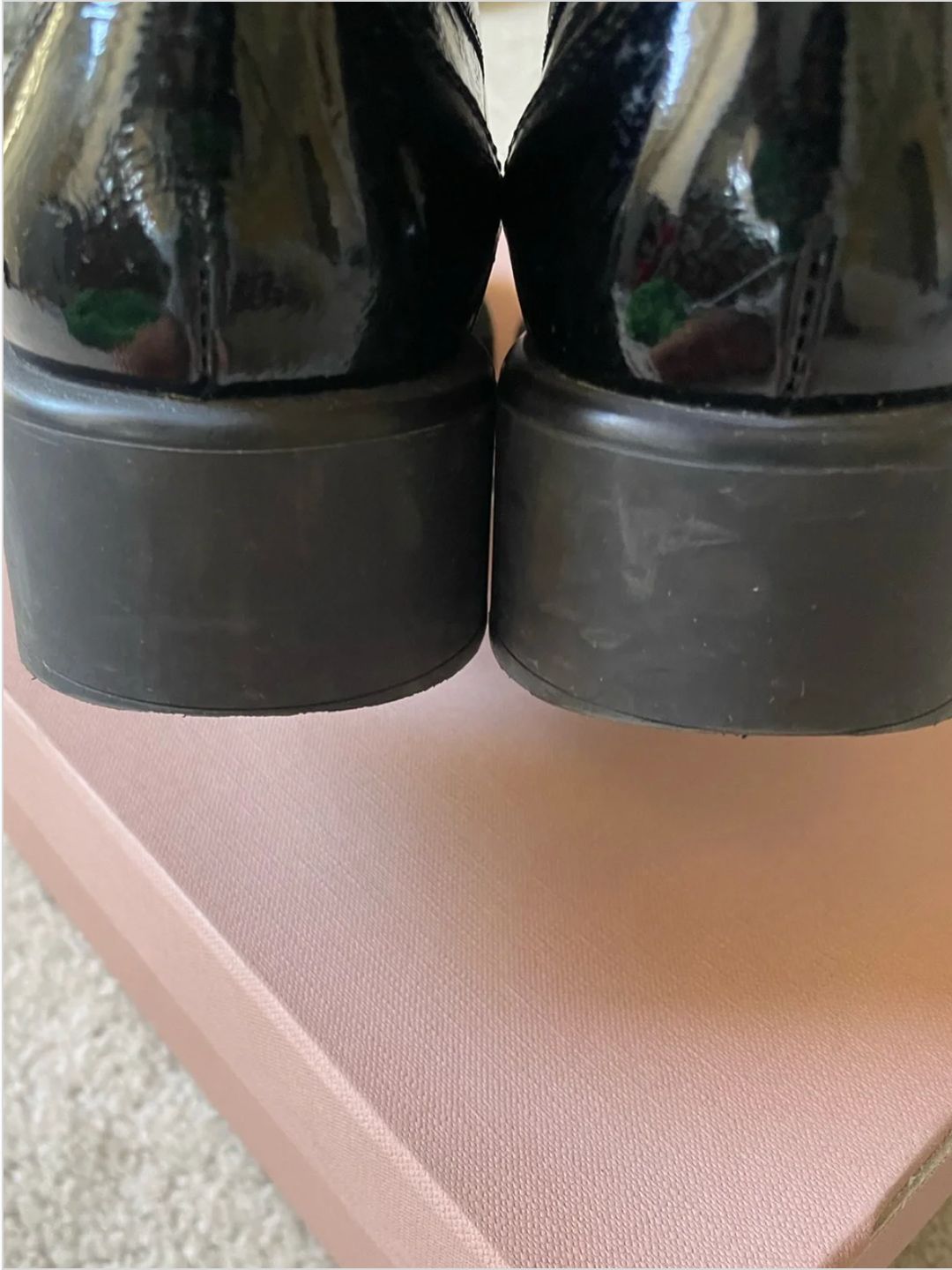 Patent Leather Square Toe Loafer Size 38