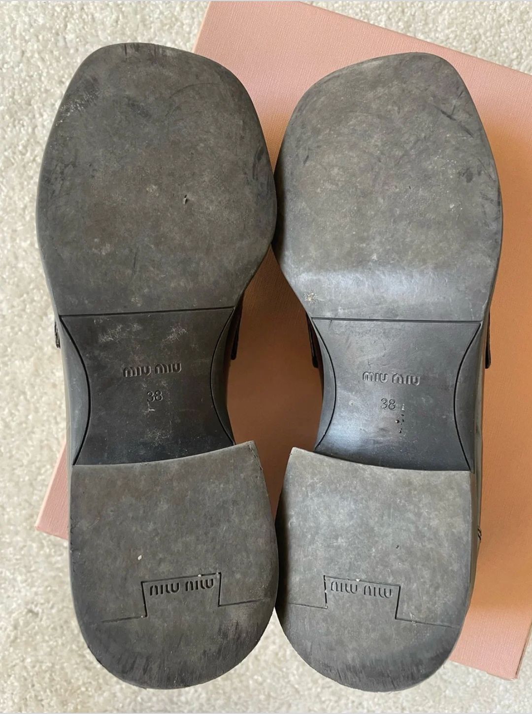 Patent Leather Square Toe Loafer Size 38