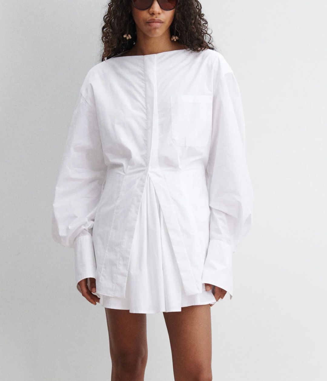 White long-sleeve dress