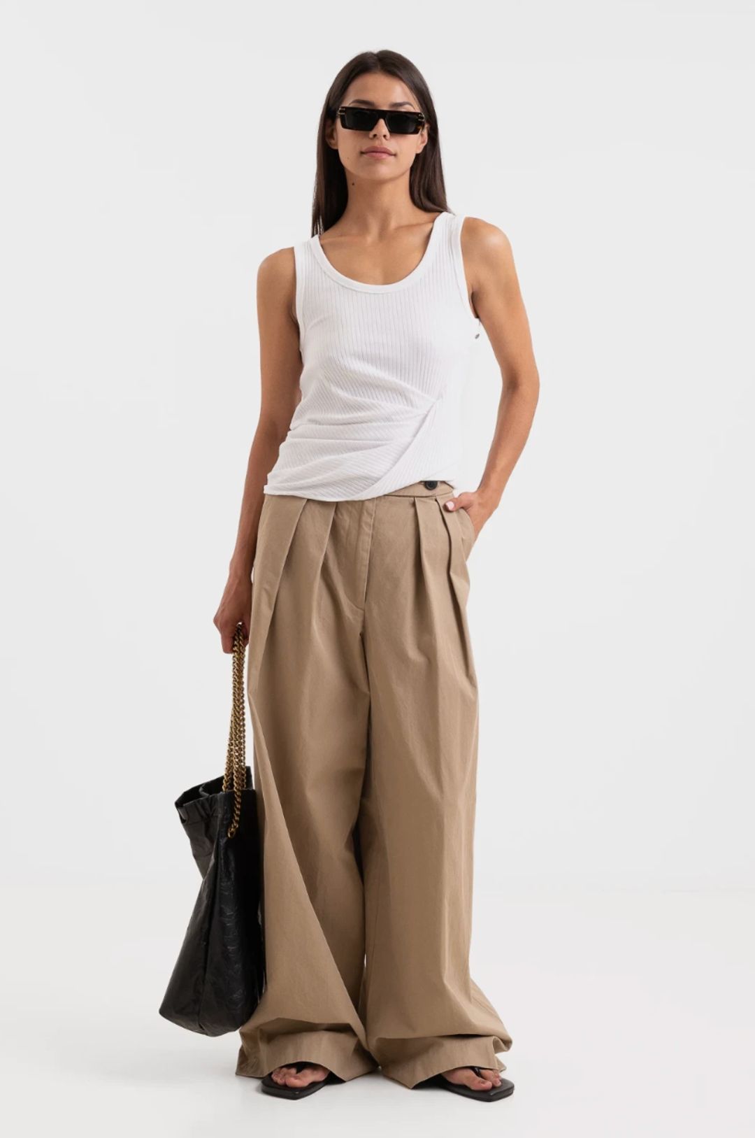 Asymmetric Ribbed Tank Top