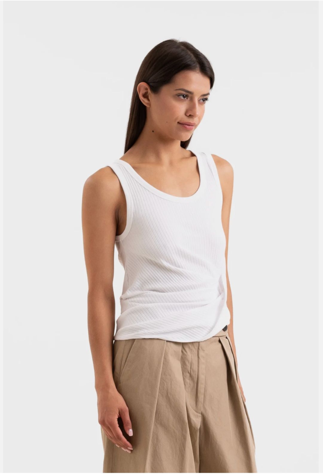 Asymmetric Ribbed Tank Top