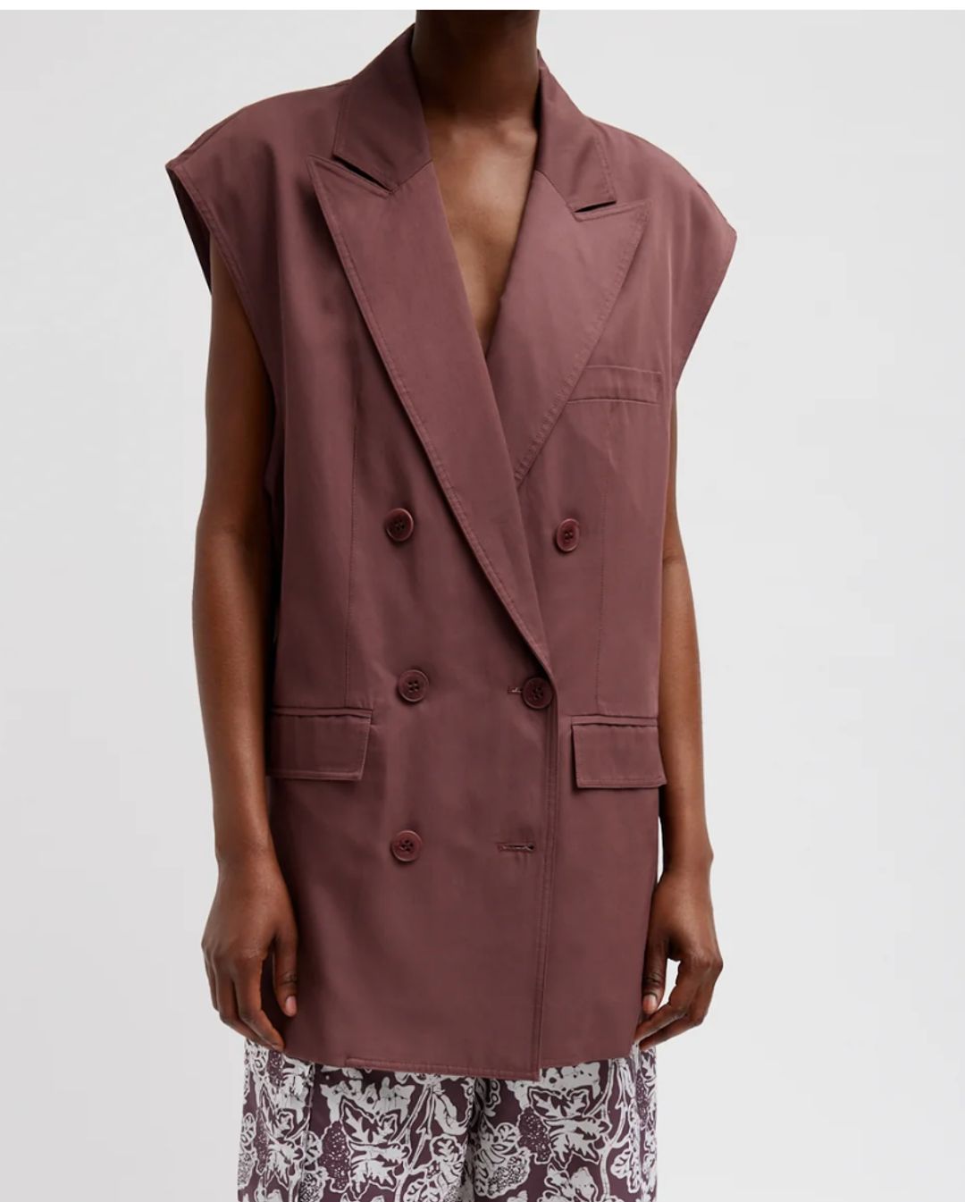 Drapey Suiting Oversized Double Breasted Vest