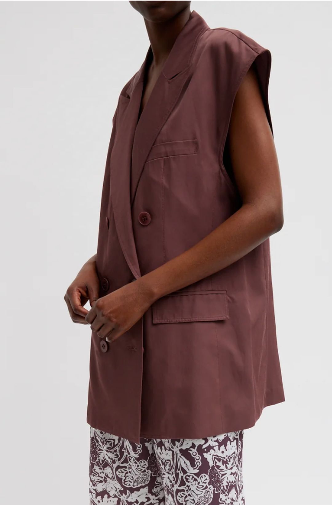 Drapey Suiting Oversized Double Breasted Vest