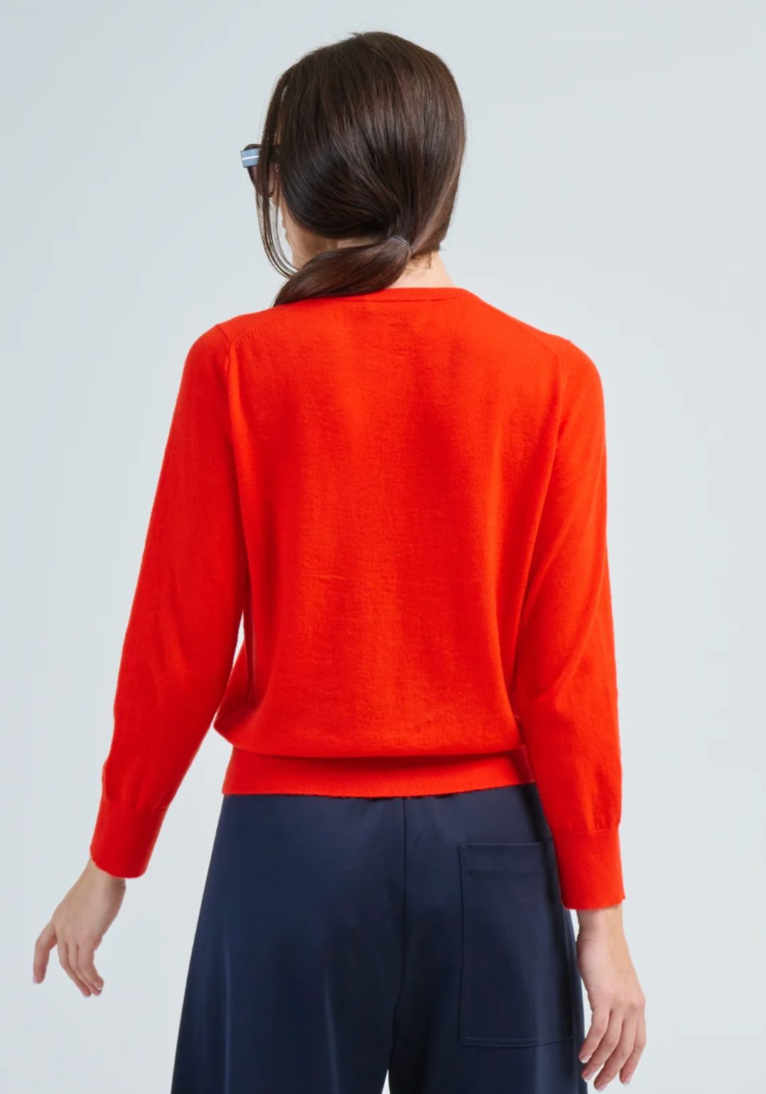 Skinlike Mercerized Wool Shrunken Cardigan 
