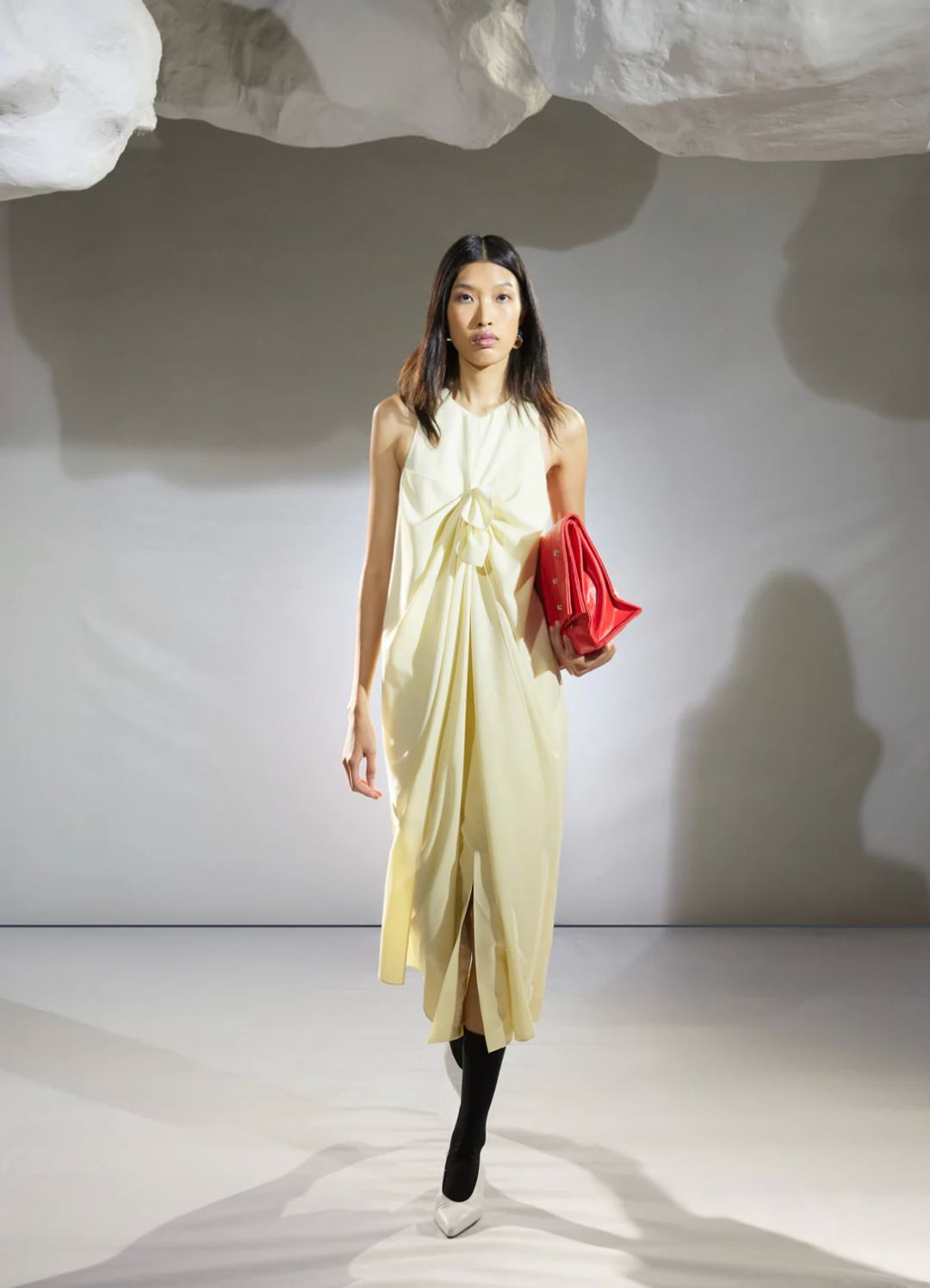 Tropical Wool Tie Front Dress