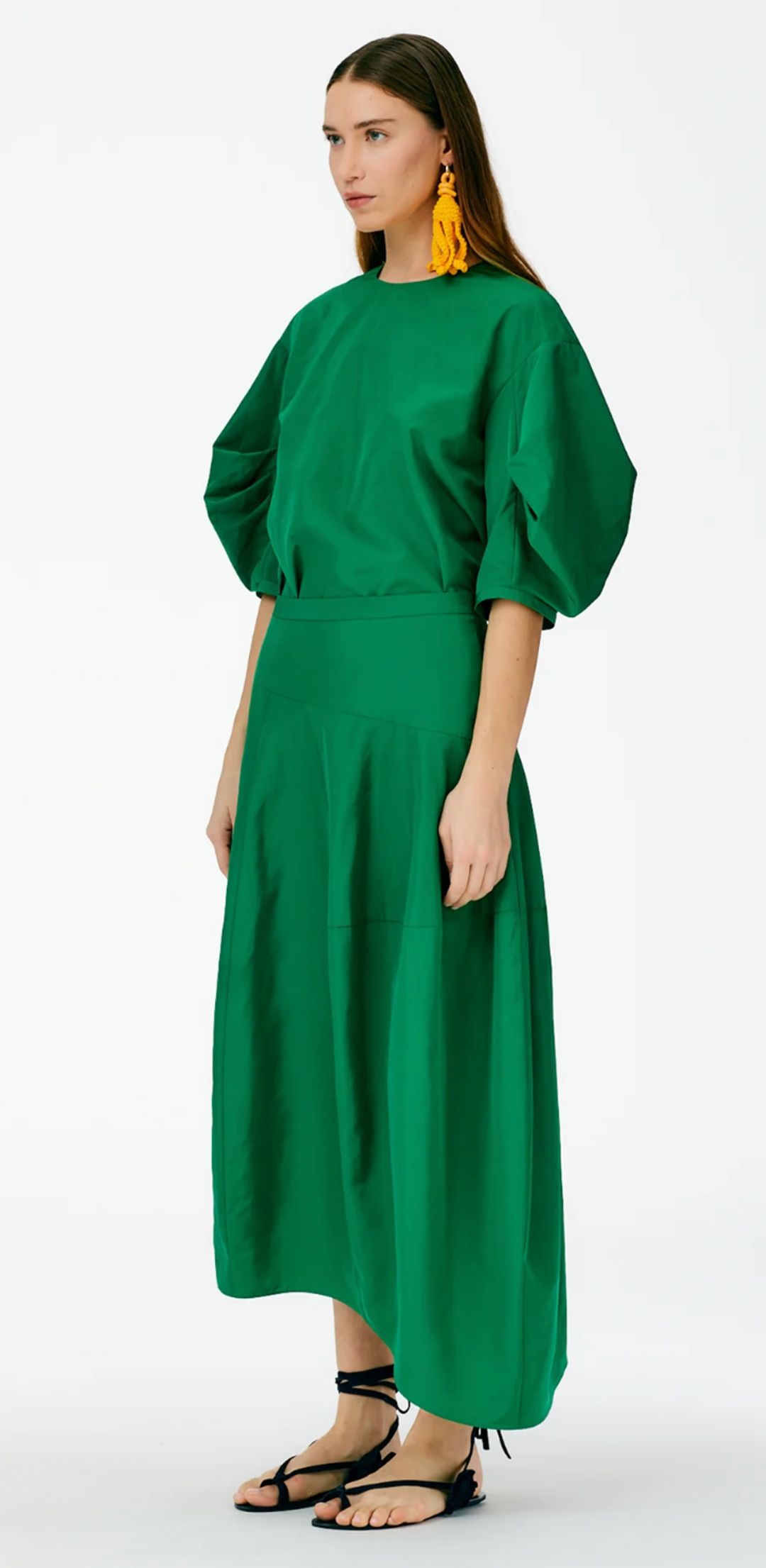 Italian Sporty Nylon Asymmetrical Balloon Skirt - Regular