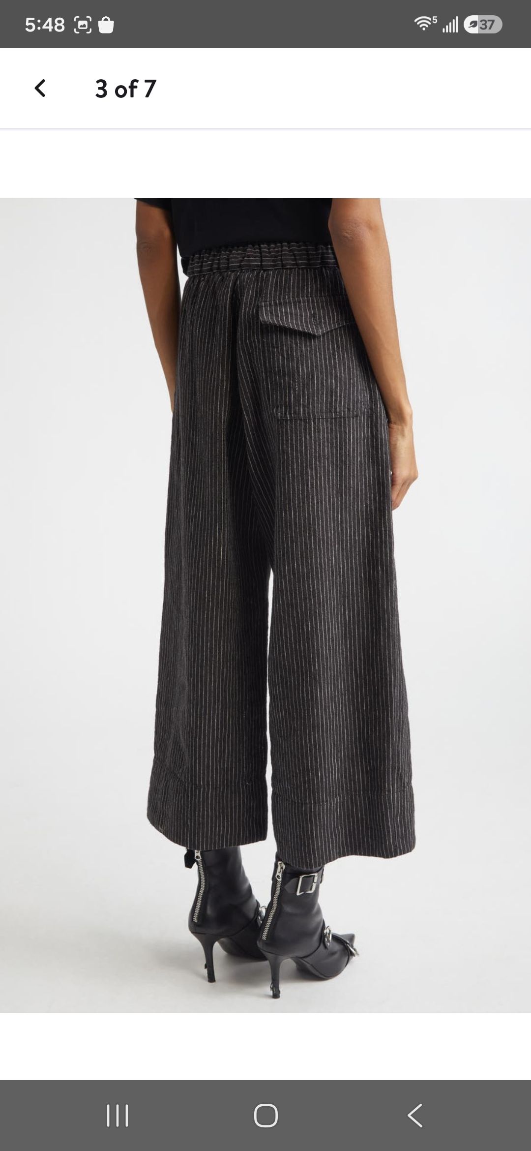 R13 Relaxed Pinstripe Linen Wool Crop Pants