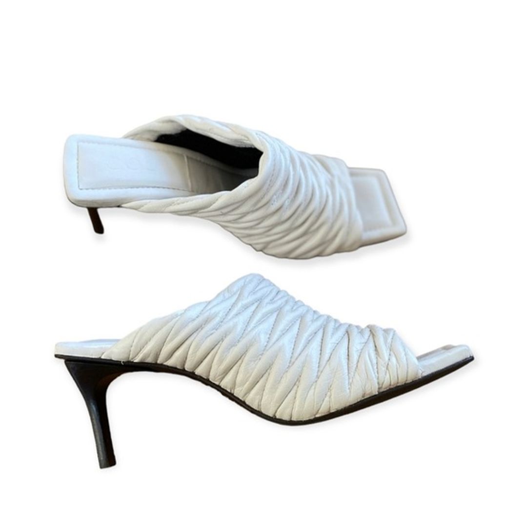 COS Women's Ivory Kitten Heel Mules