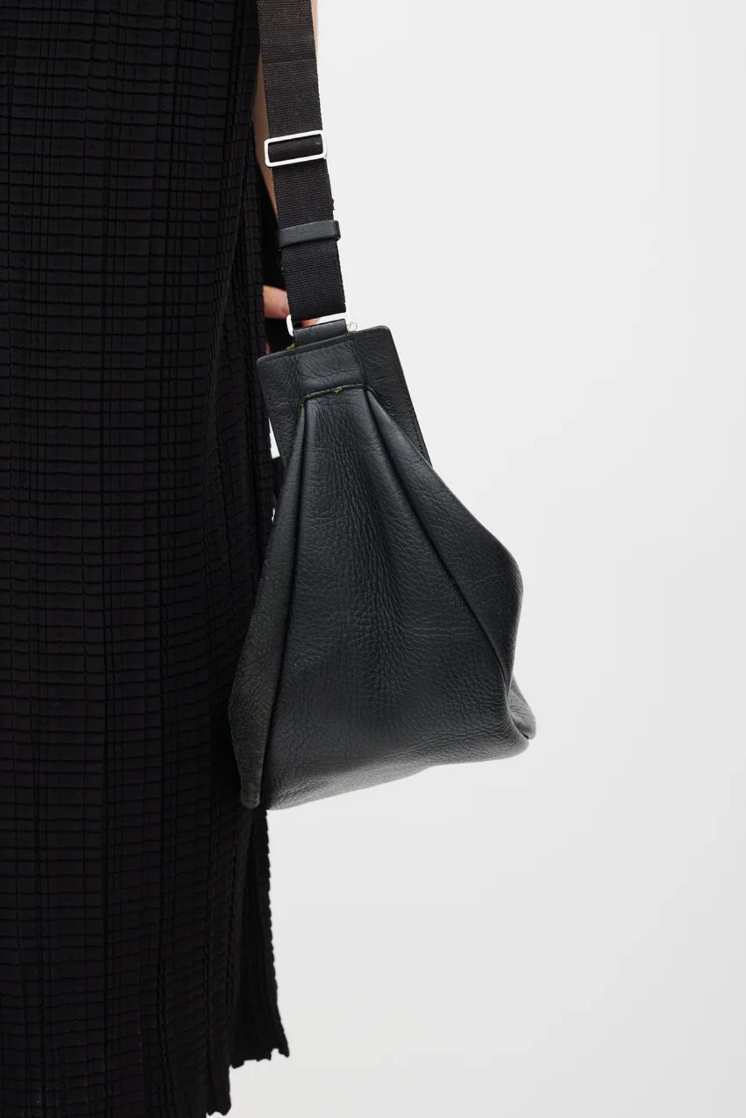 The Row Slouchy Banana Leather Crossbody Bag In Black