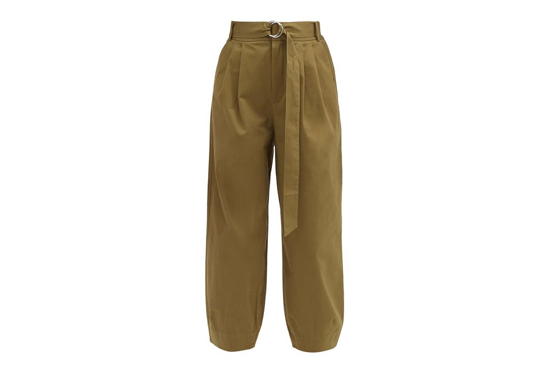 Myriam Belted Cotton-Blend Twill Trousers