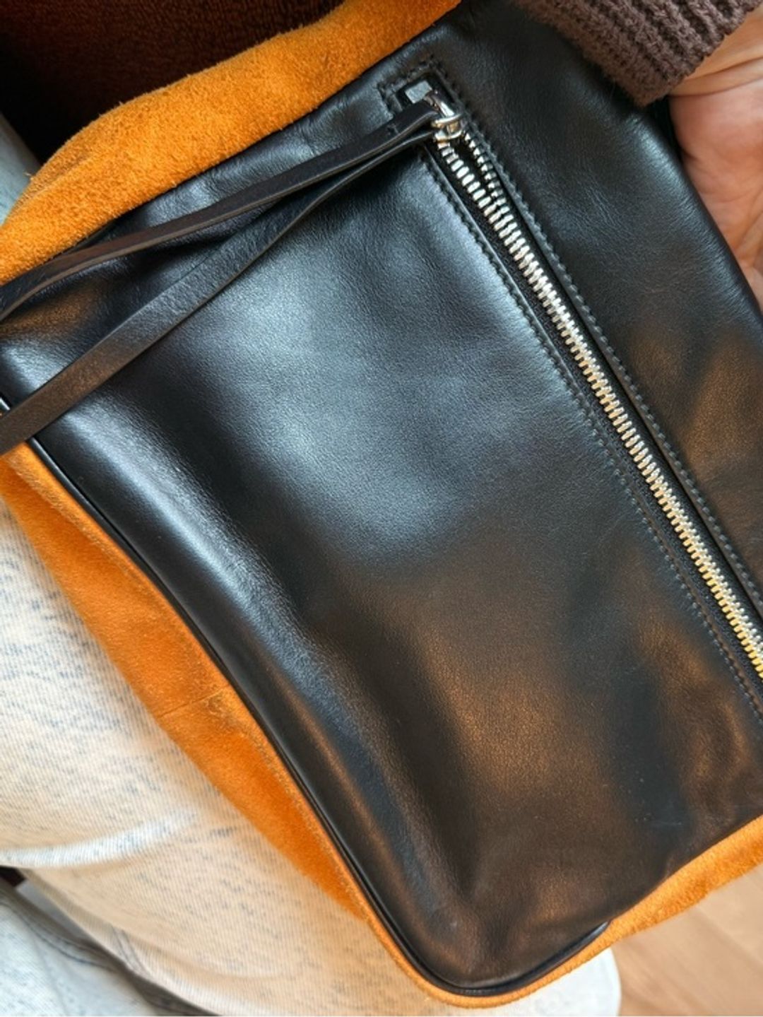 Jil Sander Navy Leather/Suede Bag