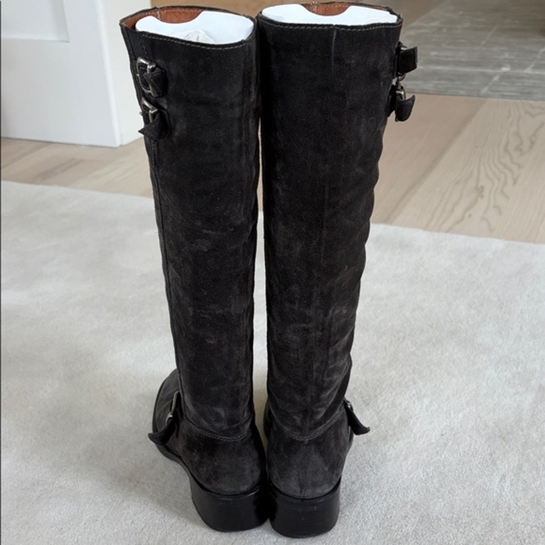 Loeffler Randall Dark Gray Suede Knee-High Boots