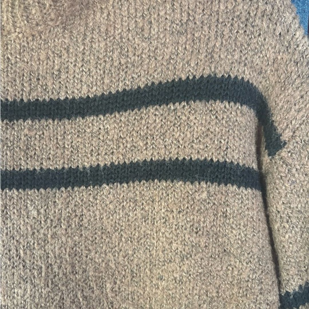 Line & Dot Cozy Brown Striped Turtleneck Sweater