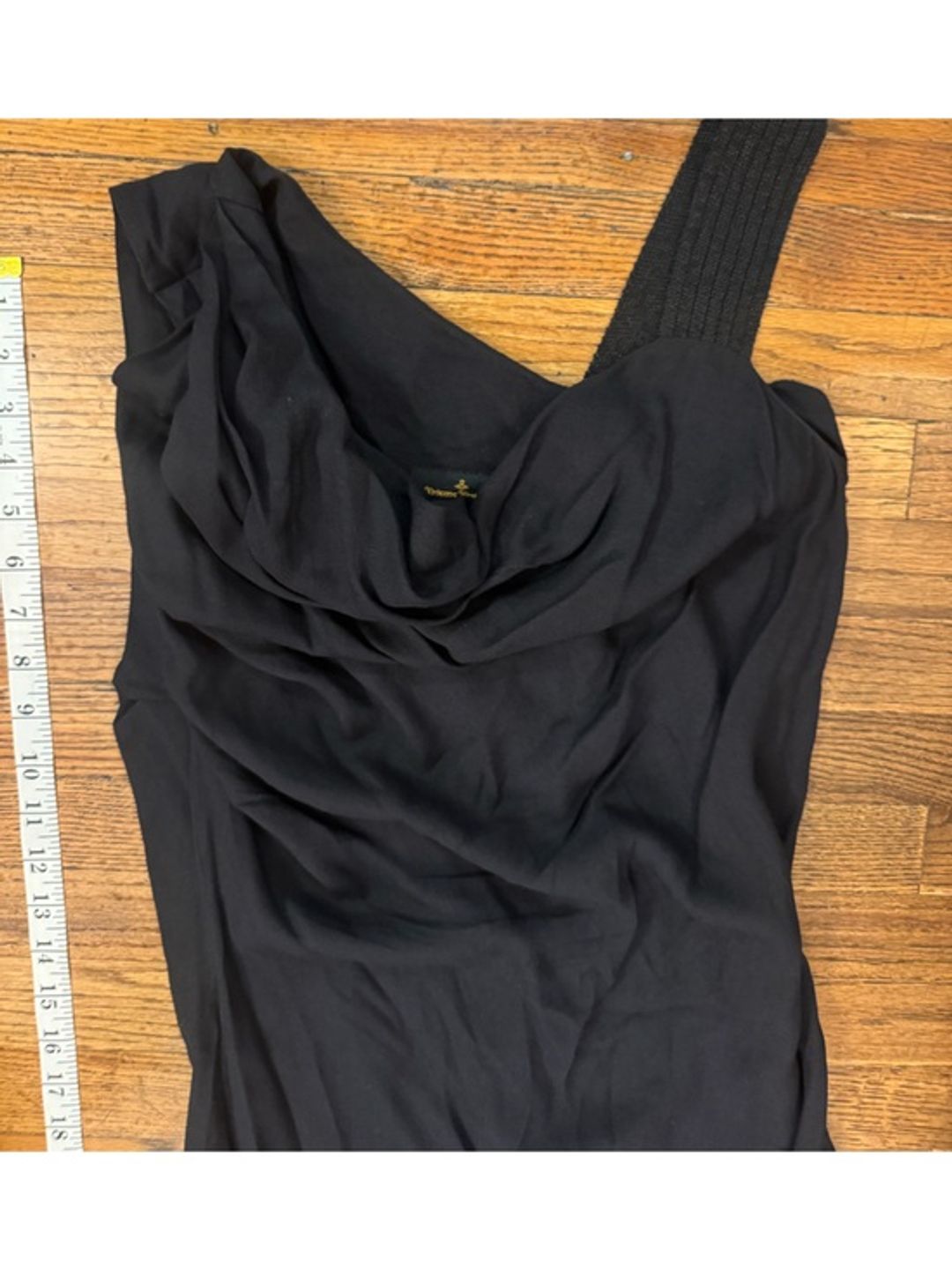 Vivienne Westwood Vintage Black Draped Midi Sheath Dress
