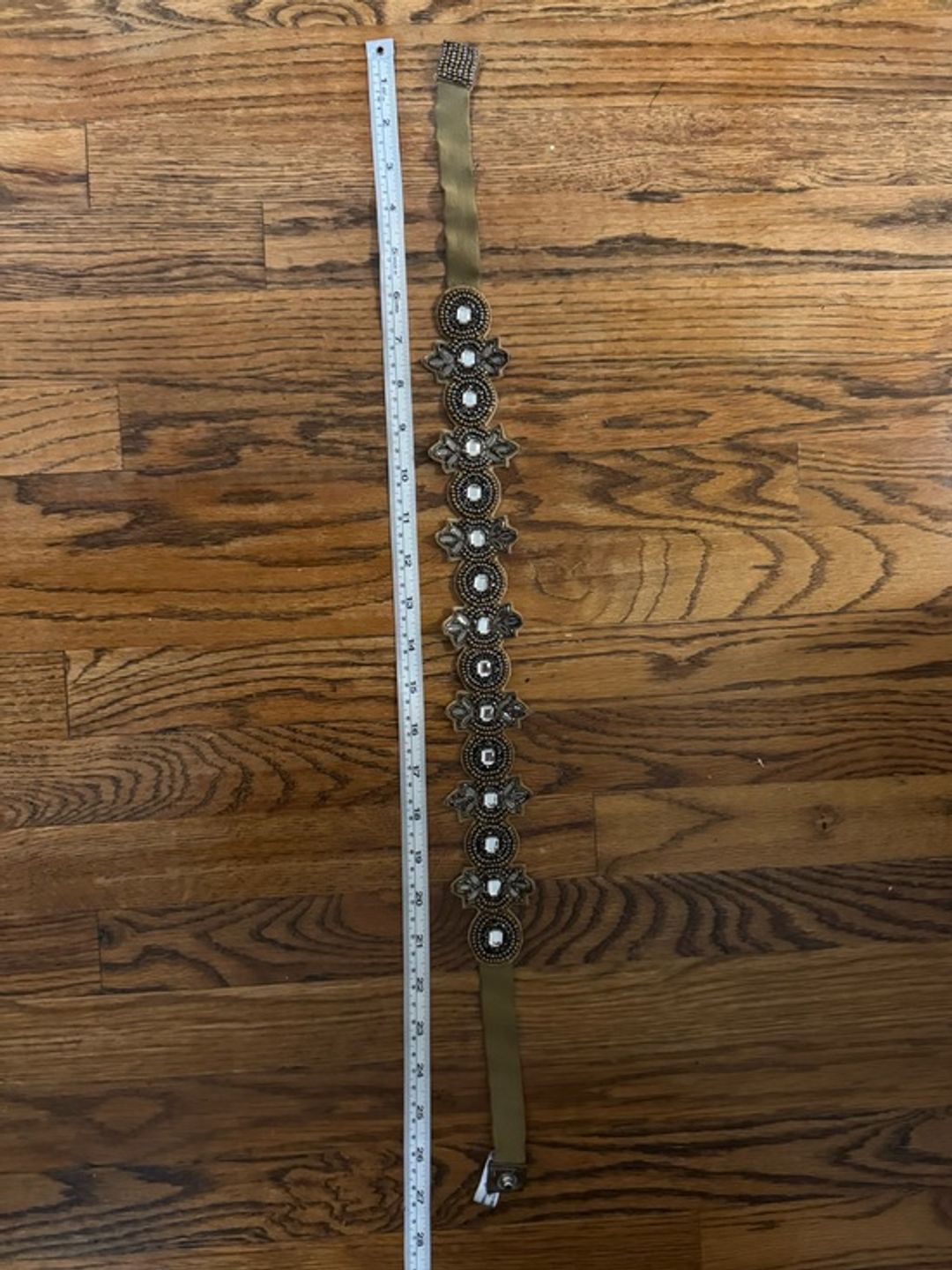 Anthropologie Embellished Gold Gunmetal Silver Rhinestone Beaded Belt