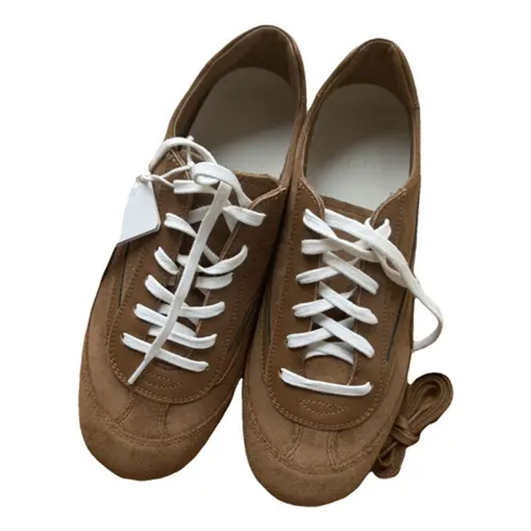 MINIMAL LEATHER SNEAKERS in COGNAC