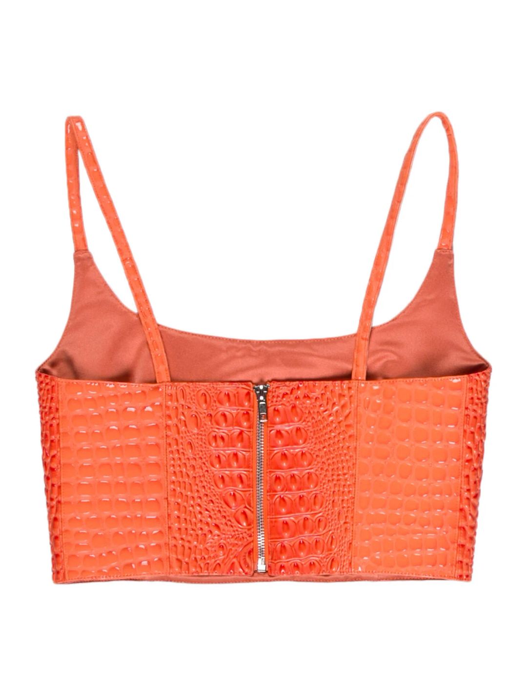 Orange Croc-Embossed Top