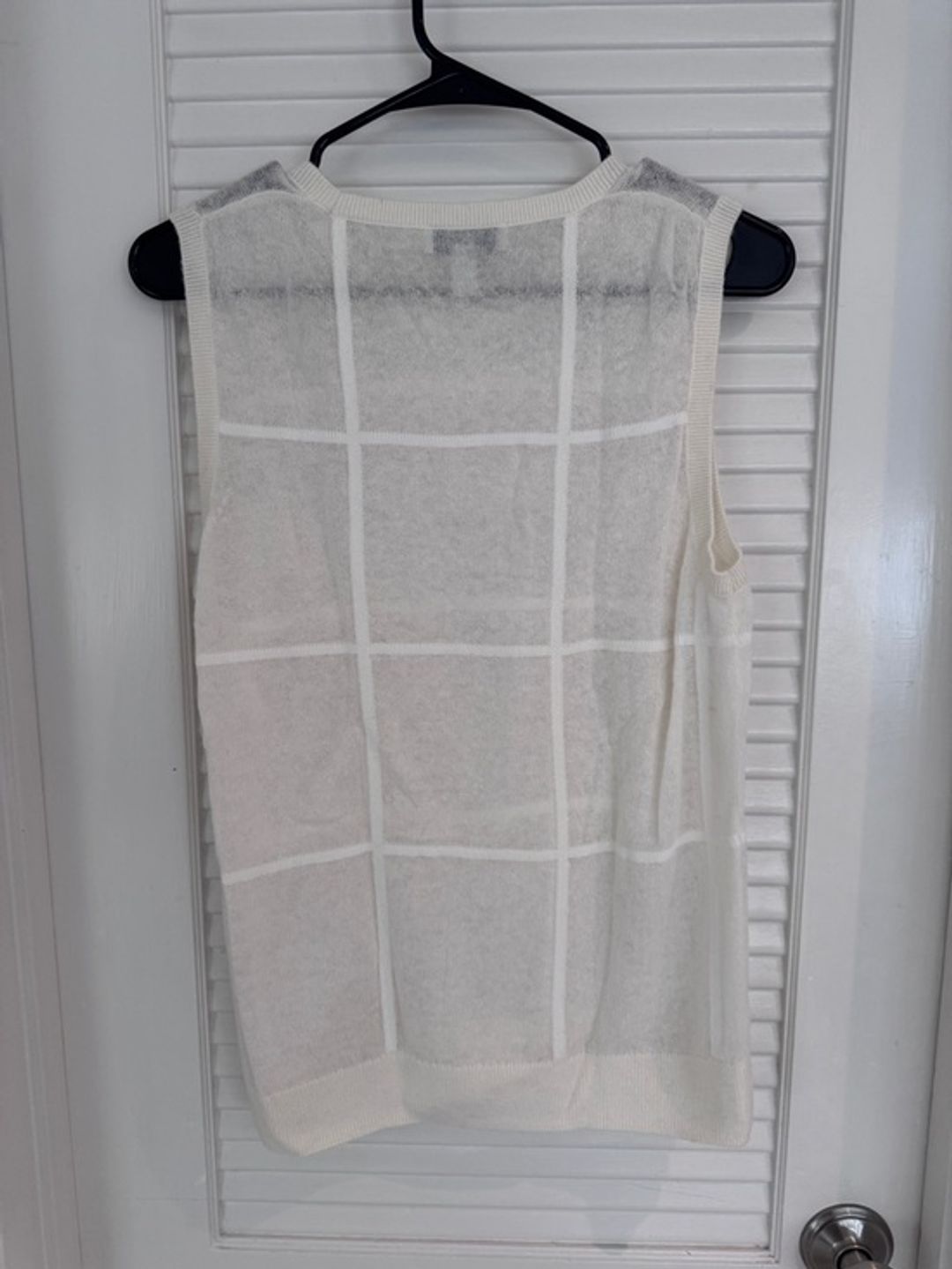 COS Windowpane Check Cotton Wool & Alpaca Blend Tank Top