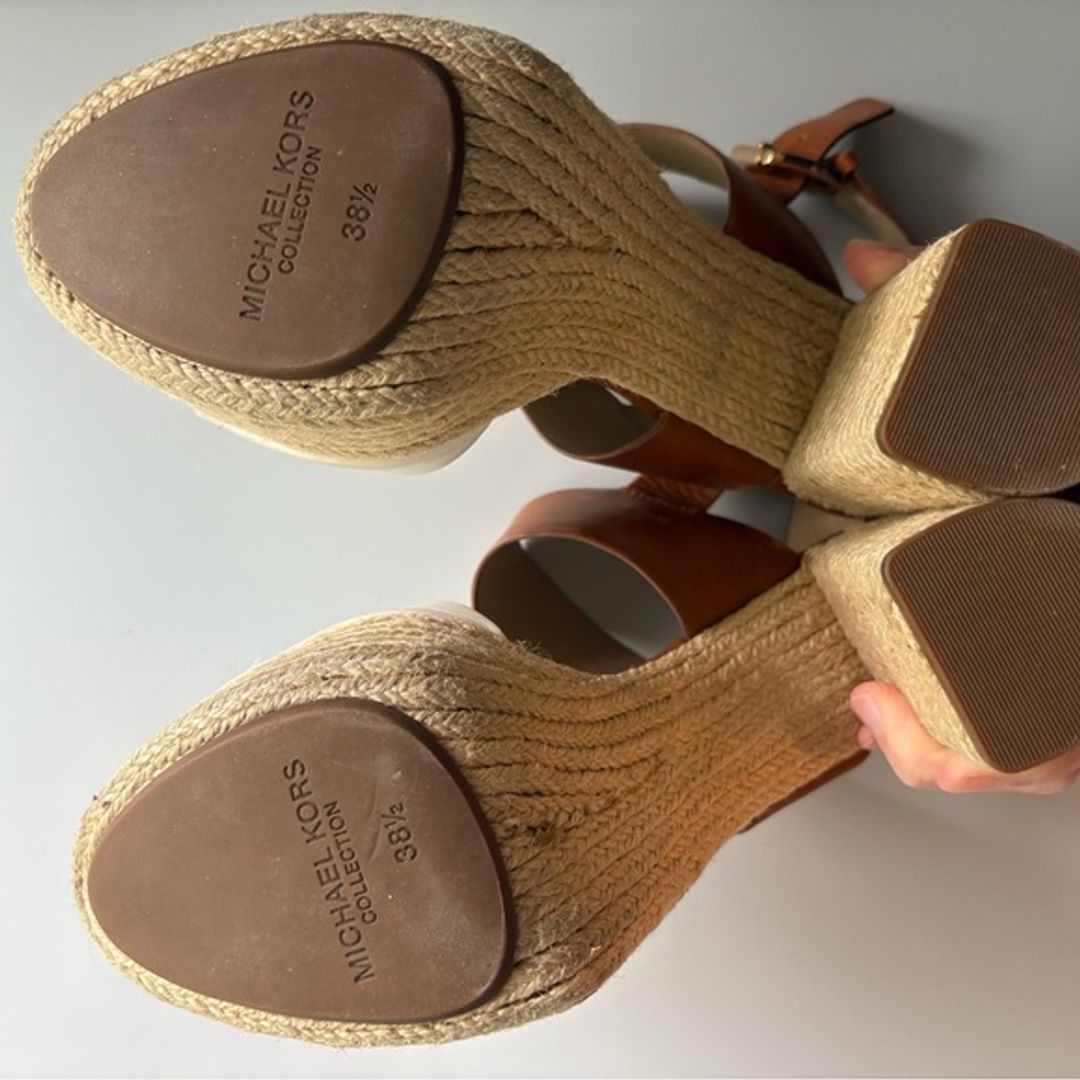 Michael Kors Runway Collection Camel and White Platform Sandals