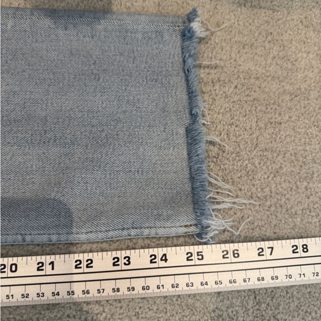 Re/Done Light Blue Straight Jeans with Contrast Stitching