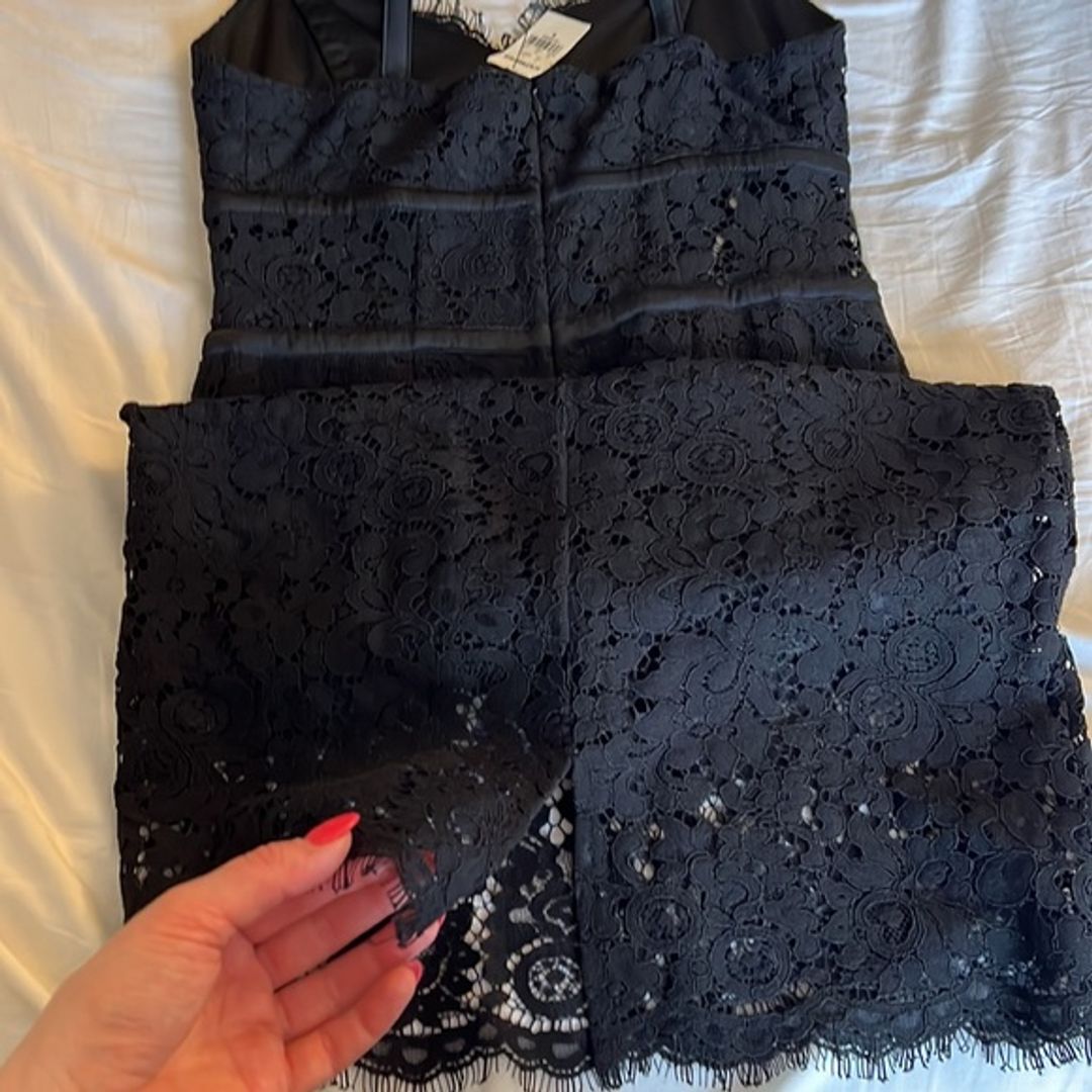 NWT Express Black Lace Bustier Corset Paneled Bodycon Pencil Dress 6