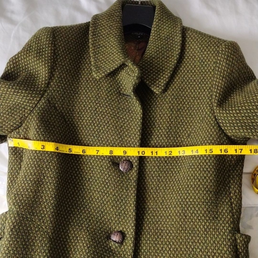 Donna Karan DKNY Green Wool Blend Maxi Coat
