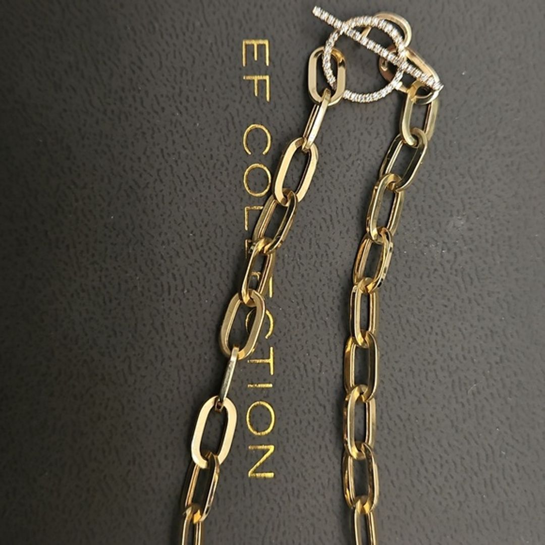 EF Collection Jumbo Diamond Toggle Necklace