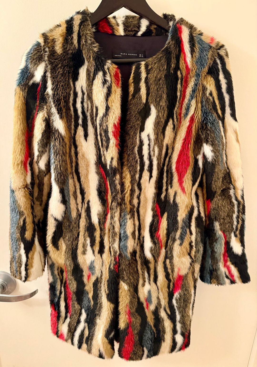 Multicolor Faux Fur Coat