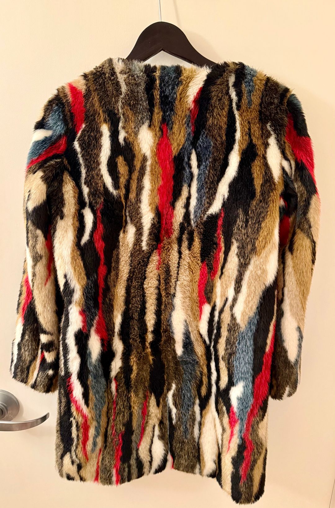 Multicolor Faux Fur Coat