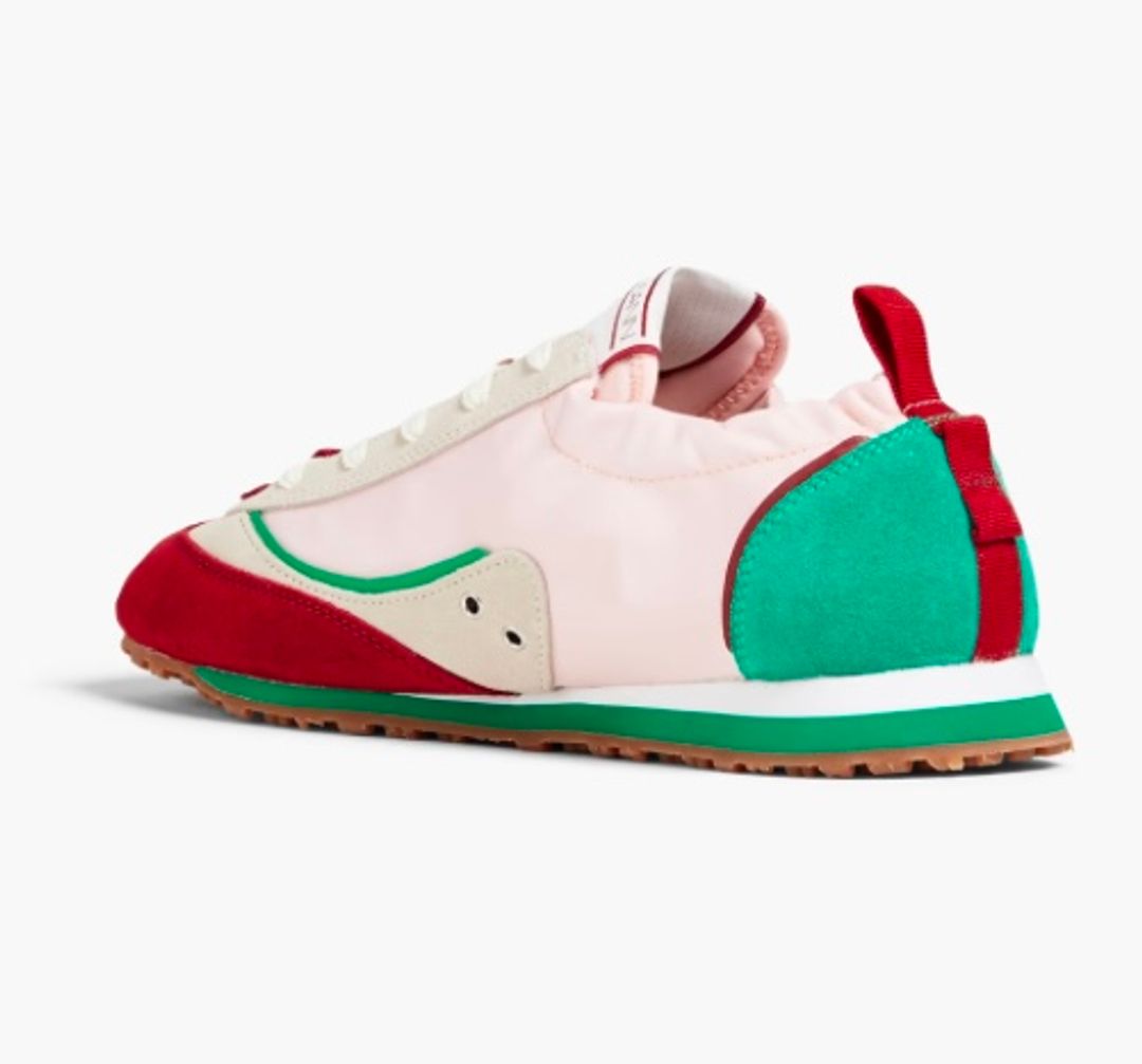 Zimmermann Color-block twill and suede sneakers
