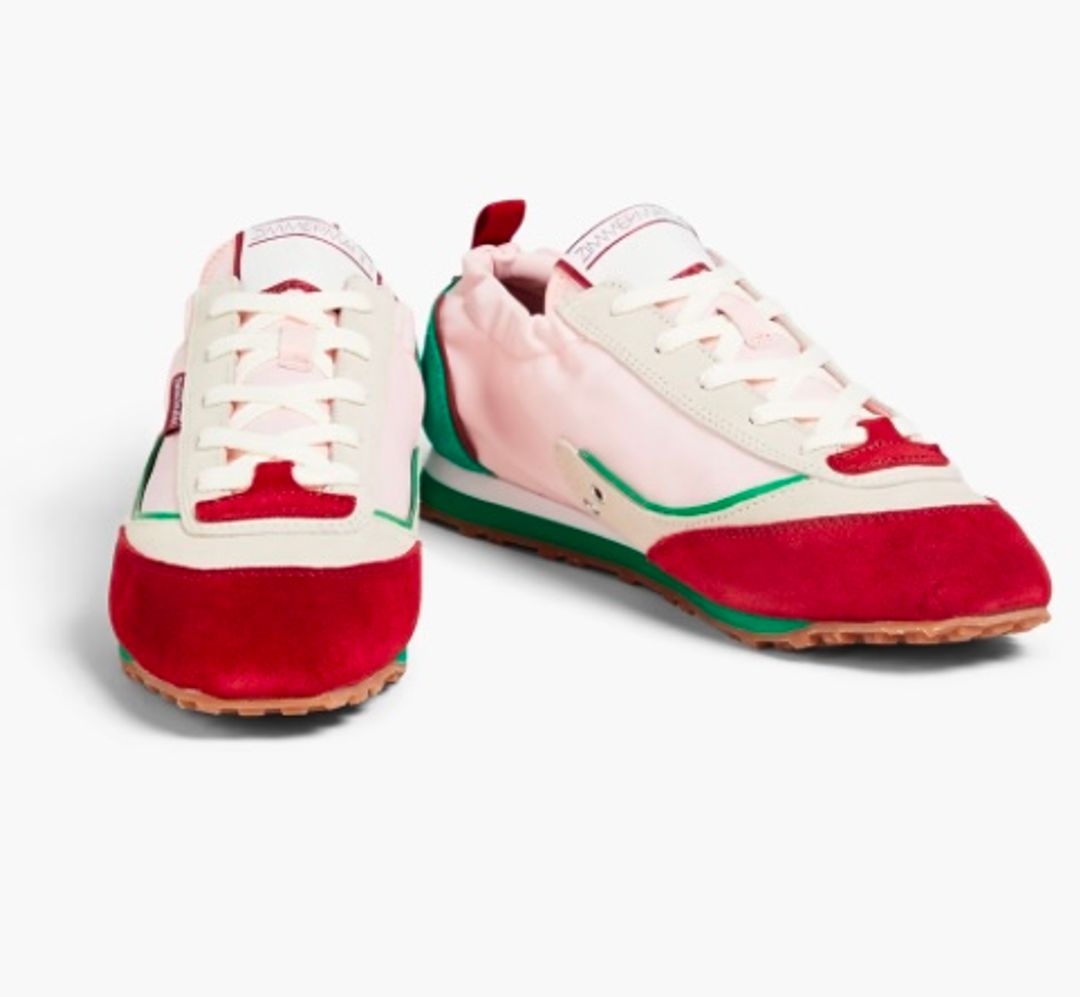 Zimmermann Color-block twill and suede sneakers