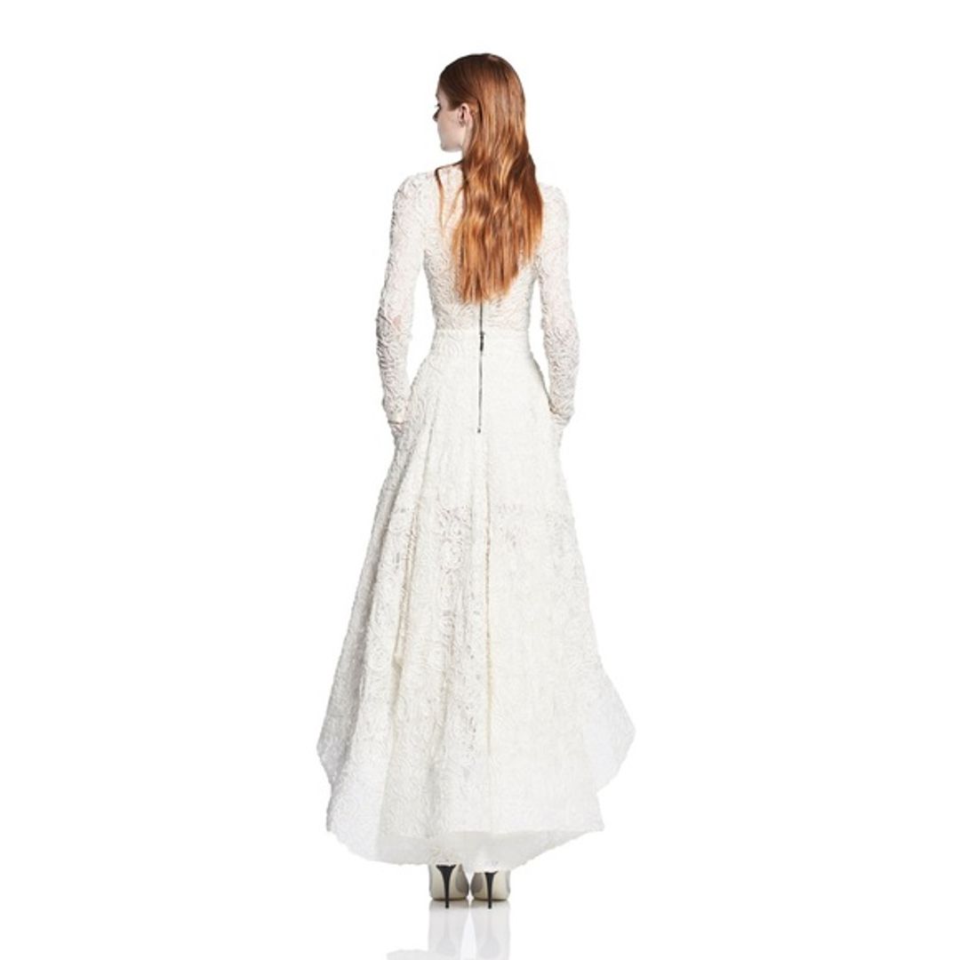 Maticevski Promising Embroidered Lace Midi Skirt Top Wedding Dress with Matching Top