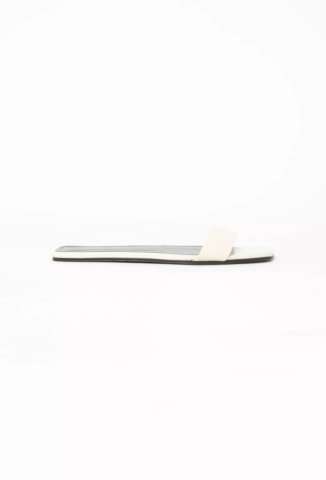 The Row Chocolate leather slides