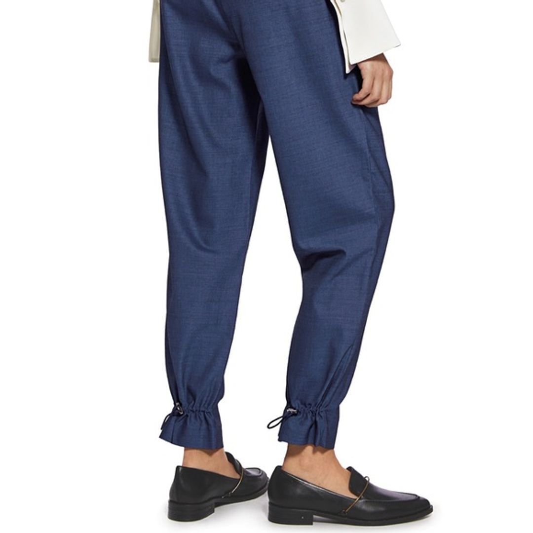 Tibi Buff Tan Tropical Wool Pull On Pant