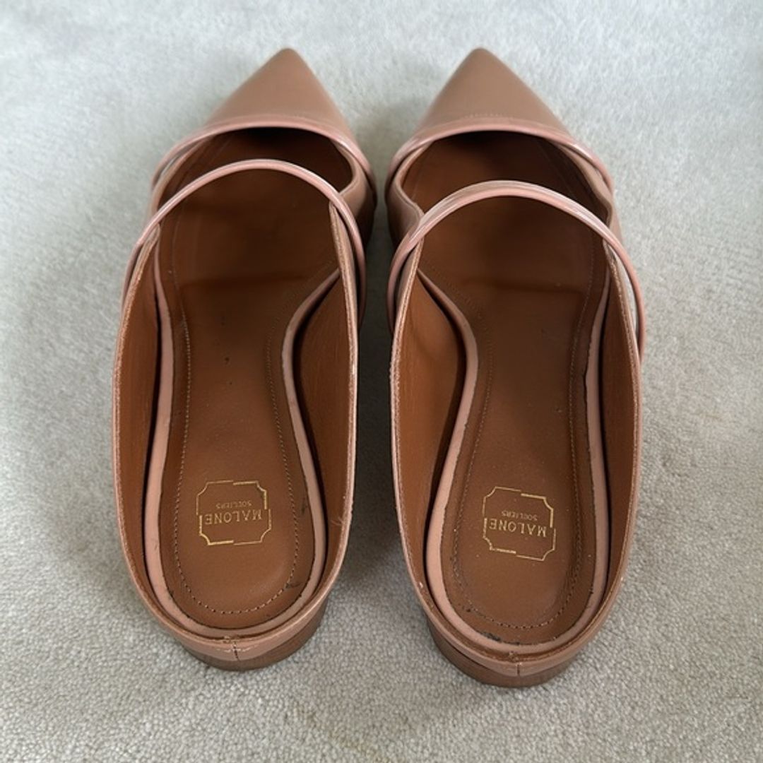 Maureen Flat - Nude Leather Flat Mule